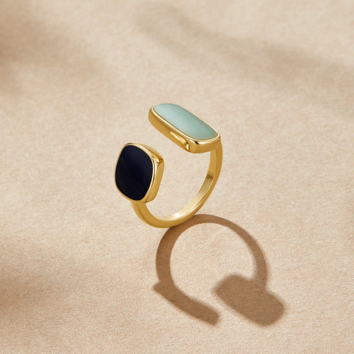 Anillo abrazo con aguamarina