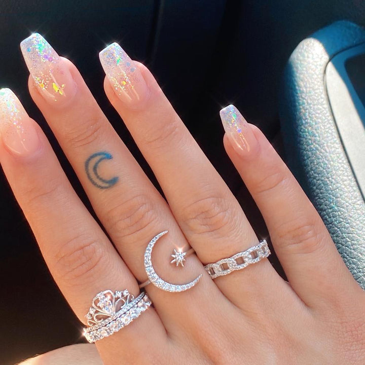 Anillo Luna y Estrellas en Plata